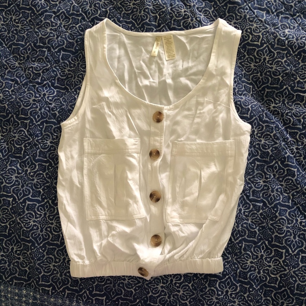 button up tank top